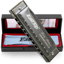 East top Blues Harmonica in C, 10 Holes Blues harp Diatonic Harmonica C, Mouth Organ harmonica in C For Adults, Beginners, Professionals and