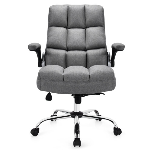 Costway Swivel Office Chair High Back Computer Chairs w/ Flip-up Armrests 1