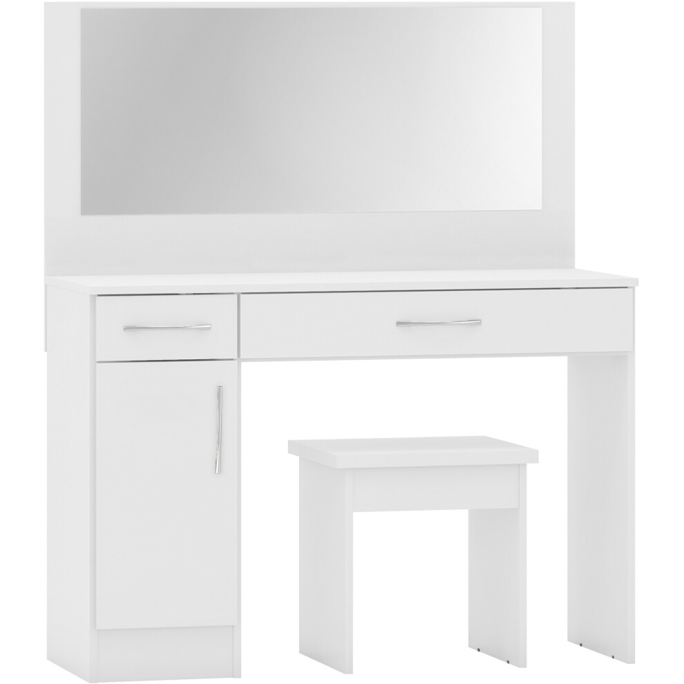 Nevada Vanity/Dressing Table Set White Gloss