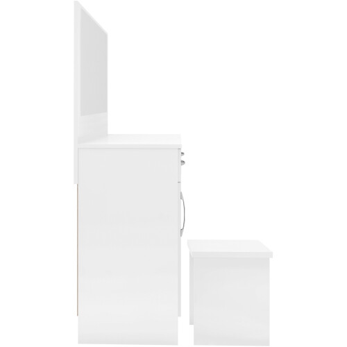 Seconique Nevada Vanity/Dressing Table Set White Gloss 1