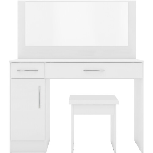 Seconique Nevada Vanity/Dressing Table Set White Gloss 2