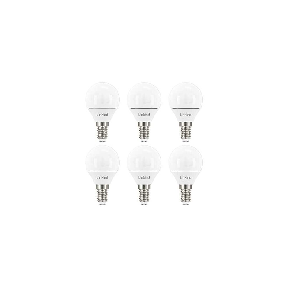 Linkind E14 LED Bulb, Dimmable P45 Golf Ball Bulbs, Small Edison Screw (SES), 5W (40W Equivalent), 5000K Daylight White, 470Lm, CE/RoHS/ErP Certified,