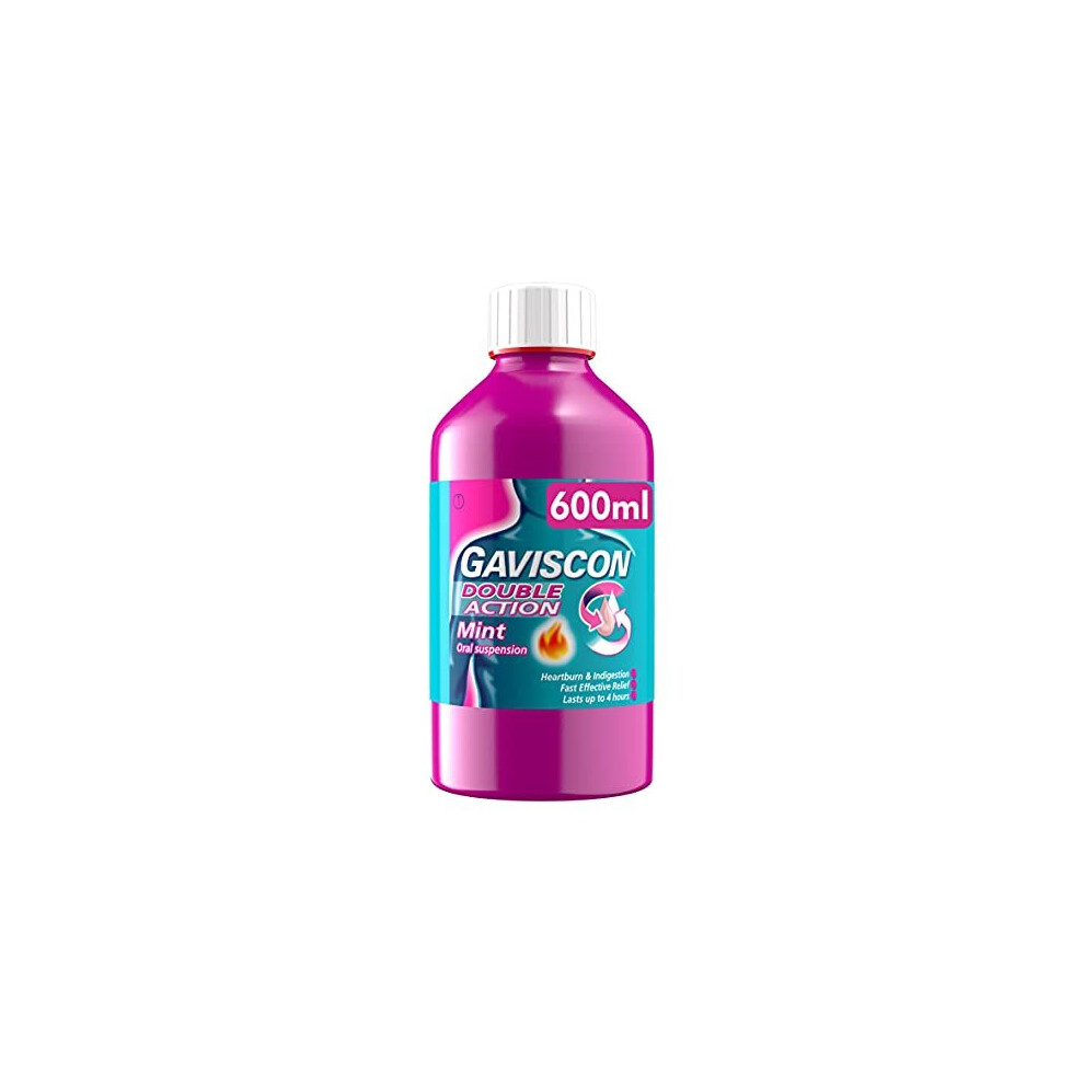 Gaviscon Double Action Liquid Heartburn And Indigestion Relief, Mint Flavour, 600Ml