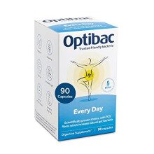 Optibac Probiotics Every Day - Digestive Supplement with 5 Billion Bacterial Cultures & FOS Fibres - 90 Capsules