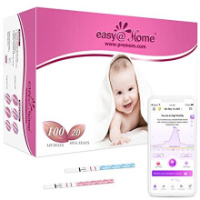 Easy@Home 100 x Ovulation Test Strips and 20 x Pregnancy Test Strips - Fertility Test Kit, Powered by Premom Ovulation Predictor iOS and Android App