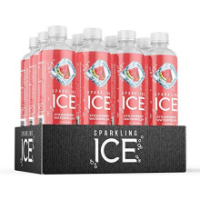Sparkling Ice Strawberry Watermelon Flavour Sparkling Water with antioxidants and Vitamins, No Sugar, 500ml Bottles (Pack of 12), SISW500