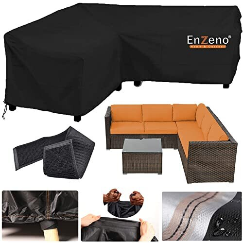 Enzeno Garden V-Shape Furniture Cover Waterproof, 420D Heavy Duty