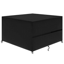 SIRUITON Cube Garden Furniture Cover, Rattan Cube Set Cover Waterproof, Heavy Duty 420D Oxford Fabric Patio Garden Table Cover with Air Vent, Square