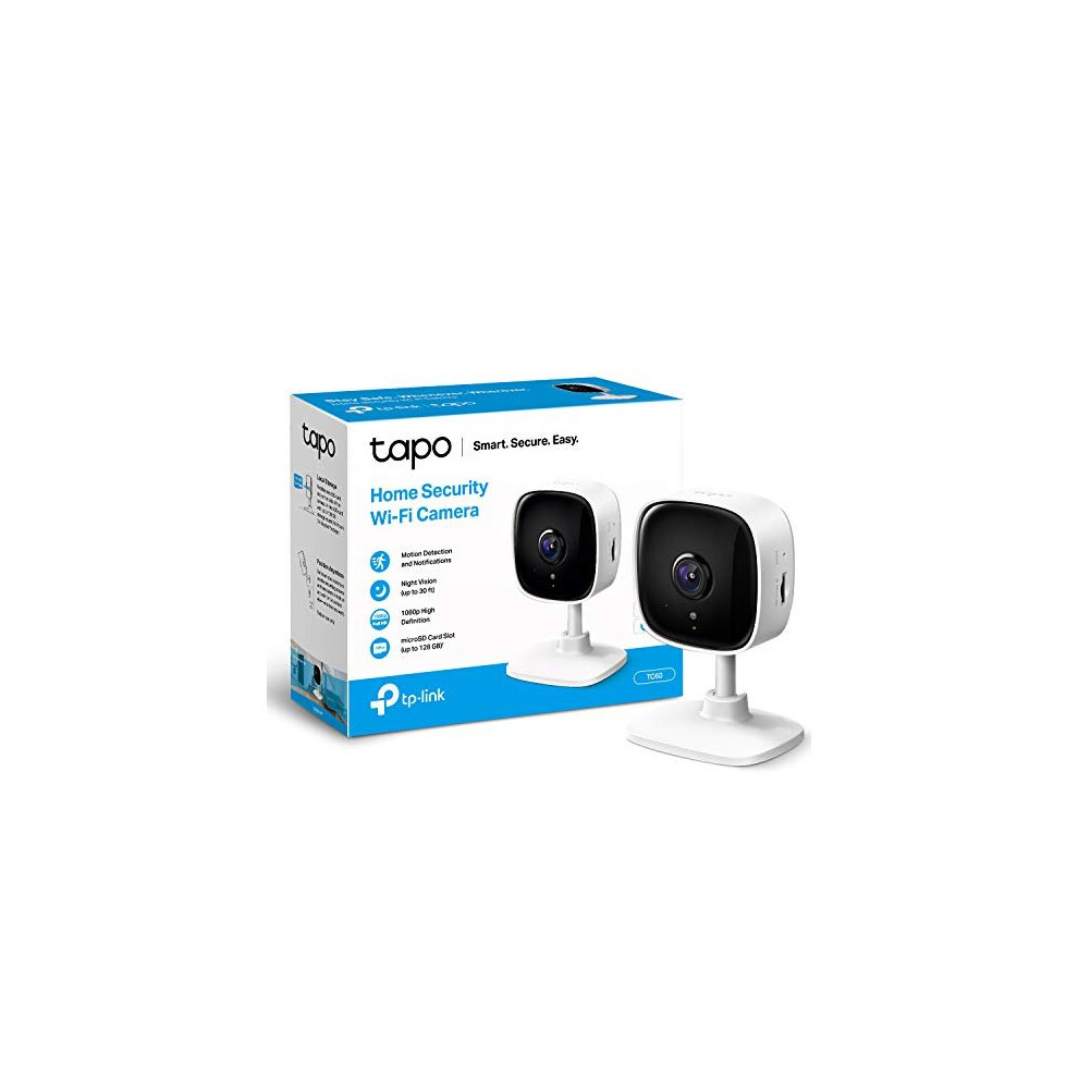 TP-Link Tapo Mini Smart Security Camera, Indoor CCTV, Works with Alexa&Google Home, No Hub Required, 1080p, 2-Way Audio, Night Vision, SD Storage,