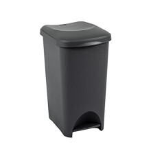 Addis Eco 40 Litre Pedal Bin - 100% Recycled Plastic, UK Made from Old CD Cases (519001ADF), Hygienic Pedal Operation, Flat Back, Lifetime Guarantee