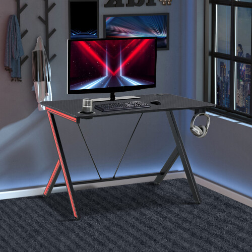 Luxury Durable R Shaped Steel Frame Gaming Desk Study Table Best 2