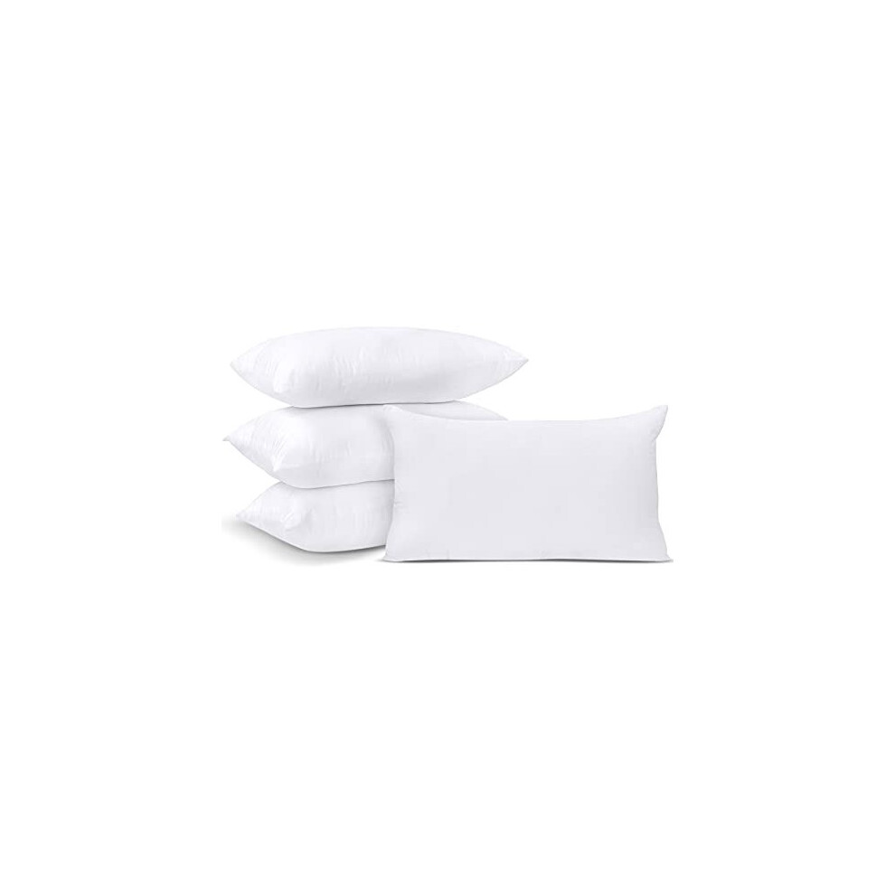 Utopia Bedding Cushion Inner Pads (Pack of 4), 30 x 50 cm (12&quot x 20&quot) Cushion Stuffer Inserts, Hollowfibre Rectangular Pillows (White)