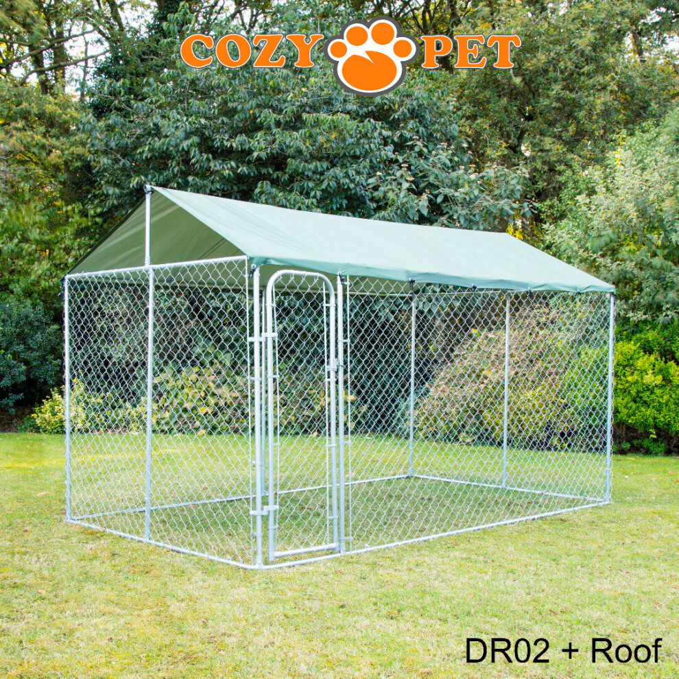 Dog Run + Roof Cozy Pet Chicken Runs Poultry Whelping Pen Puppy Enclosure