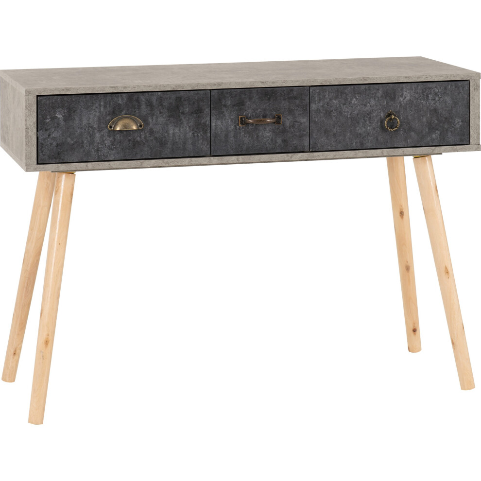 Nordic 3 Drawer Occasional Table Concrete Effect/Charcoal