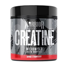 Warrior, Creatine Monohydrate Powder - 300g - Micronised for Easy Mixing - for Recovery & Performance, Savage Strawberry