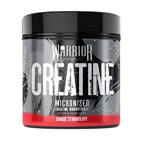 Warrior, Creatine Monohydrate Powder - 300g - Micronised for Easy Mixing - for Recovery & Performance, Savage Strawberry