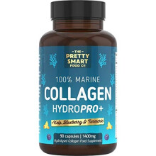 Powerful Marine Collagen Tablets - with Hyaluronic Acid, Biotin & Blueberry - 1400MG Complex - Hydrolysed Type 1 - with Vitamins & Minerals - 90