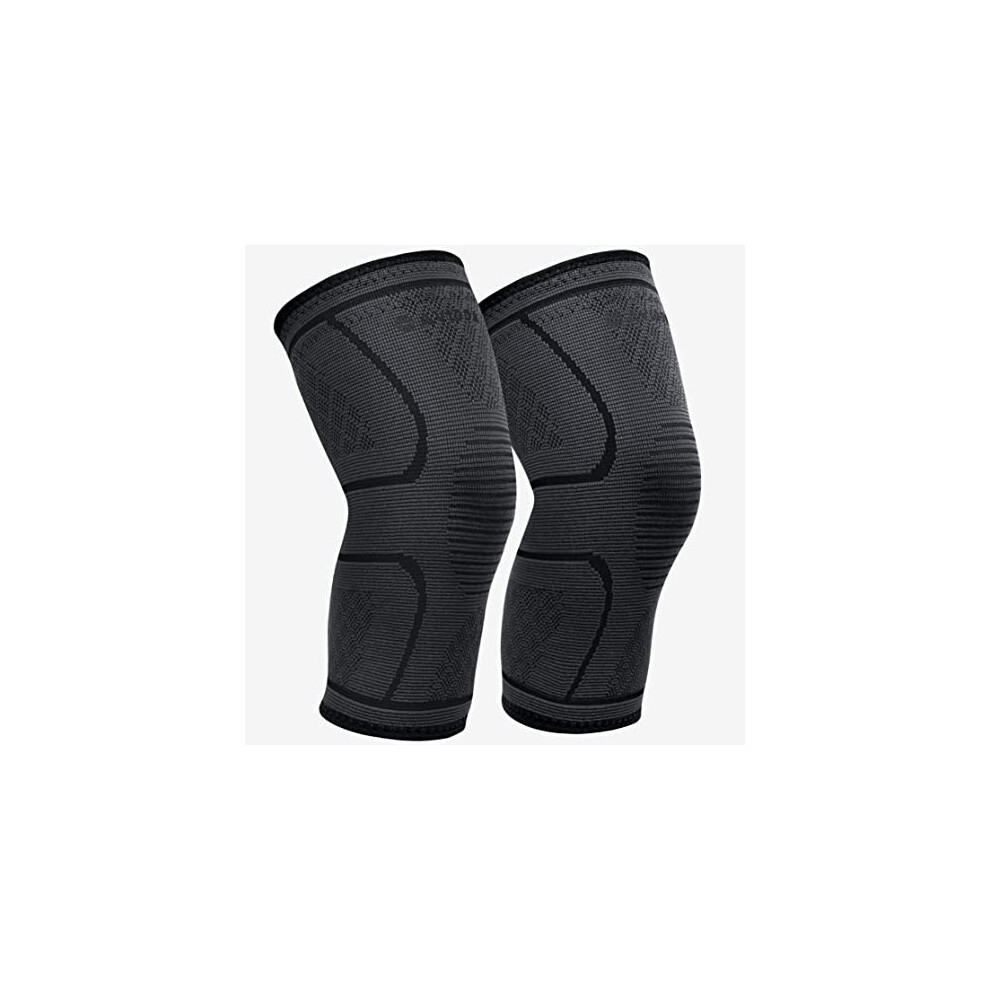 Avidda Knee Support Brace 2 Pack - Compression Knee Sleeves For Arthritis, Joint Pain, Ligament Injury, Meniscus Tear, Acl, Mcl, Tendonitis, Running,