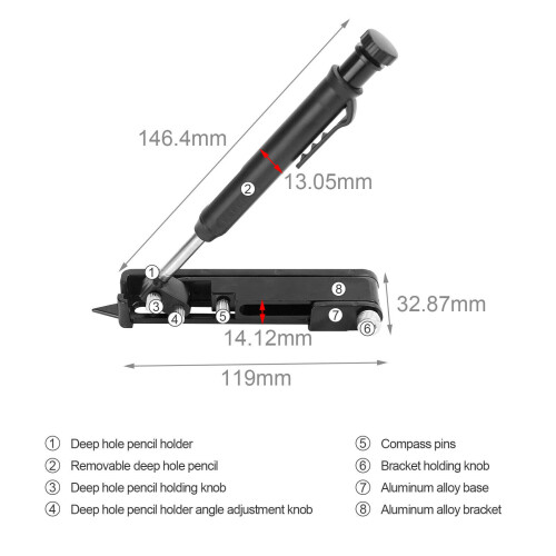 Multi-function Scribing Tool Adjustable Precise Woodworking Measuring 1