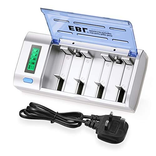 EBL Universal LCD Display Battery Charger with Discharge Function for AA, AAA, C, D Ni-MH Ni-CD Rechargeable Batteries