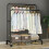 (White) Double Clothes Rail Hanging Rack Storage Shelf 10
