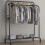 ( Black) Double Clothes Rail Hanging Rack Storage Shelf 8