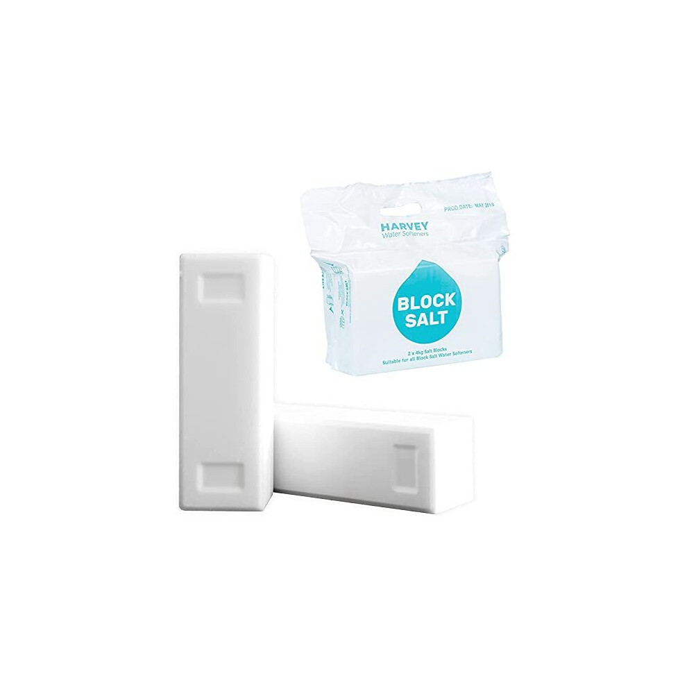 Harvey Block Salt For Water Softeners, Original Pure Grade A Food Quality Salt - 3 Packs, Boxed (Each Pack Contains 2 Salt Blocks – 6 Blocks In