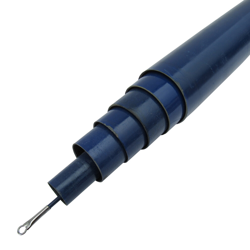 (Blue, 9 Metre) Extendable Telescopic Flag Pole in Black or Blue