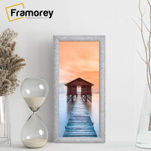 (20x10 Inch) Glitter Sparkle Picture Frame / Silver Photo Frames / Stardust Star Photo Frames / Photo Print Frame / Panoramic Modern Poster Frames