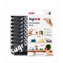 sugru I000953 Mouldable Multi-Purpose Glue for Creative Fixing and Making, Black, 8-Pack