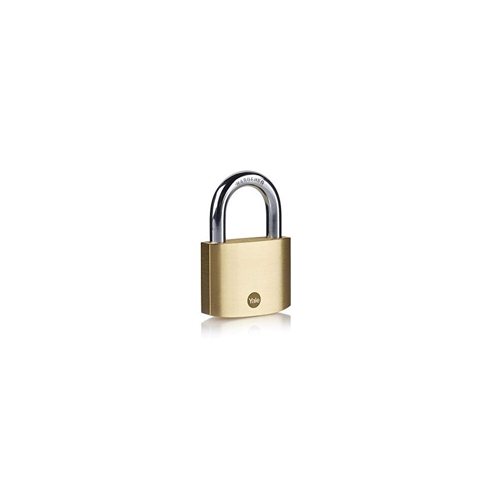 Yale Y110B/60/132/1 - Brass Padlock (60 mm) - Indoor Lock for Ladders, Shutter Doors, Tools - 3 Keys - Standard Security