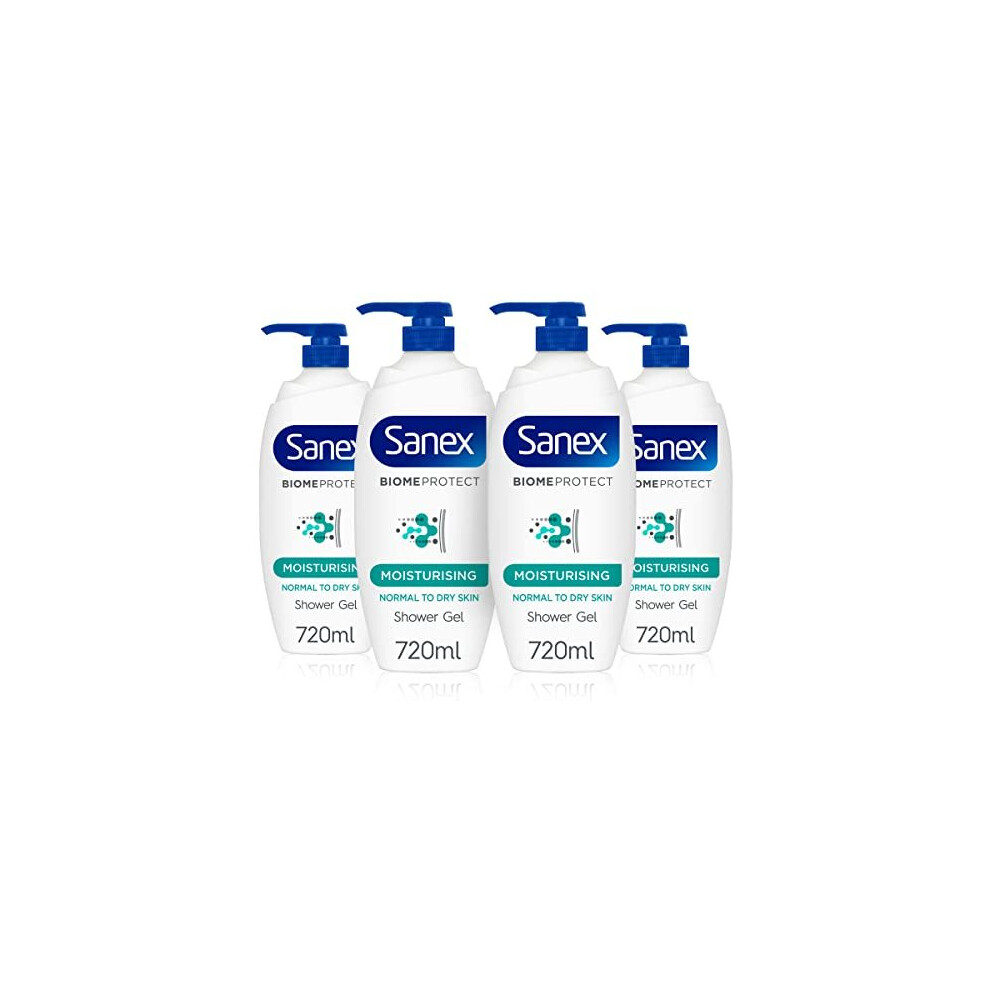 Sanex BiomeProtect Moisturising Shower Gel 4 x 720ml Pump (4 pack)