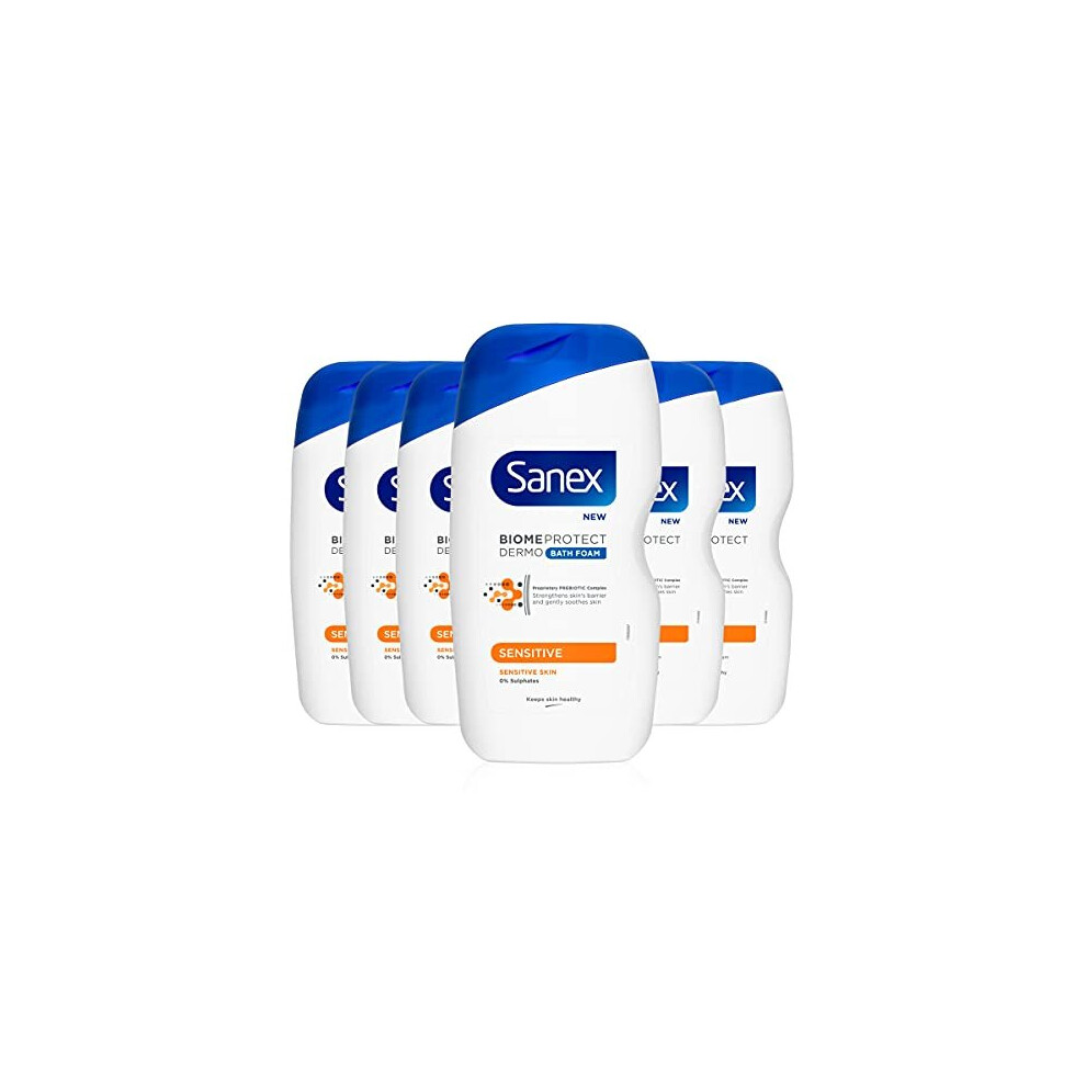 Sanex BiomeProtect Sensitive Bath Foam 6 x 450ml (6 pack)