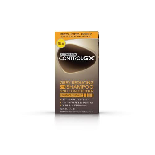 Just For Men Just for men Control GX, Grey Reducing 2-in-1 Shampoo & Conditioner for Grey Hair – All Shades, 147 ml