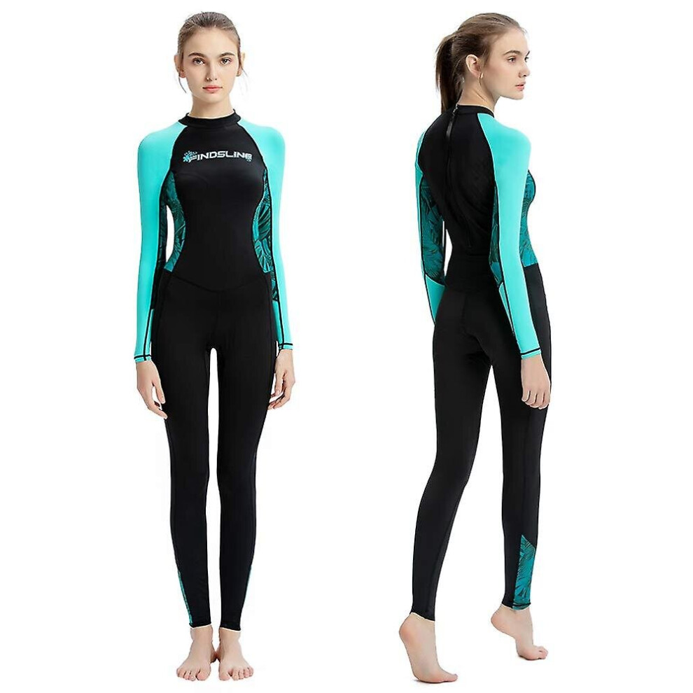 (Black, S) Women Full Body Wetsuit Surfing Snorkeling Diving Suit Long Sleeve Swimsuit
