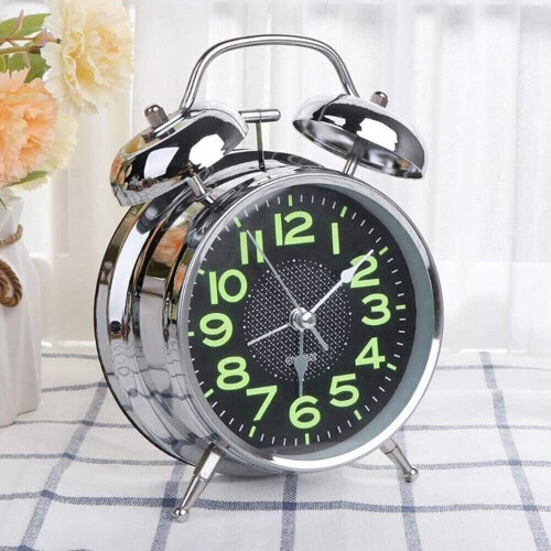 Super Loud Double Bell Alarm Clock with Night Light Bedside Home Decor UK 2