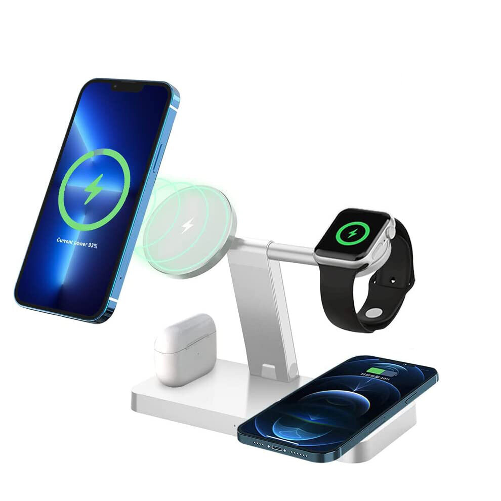 4In1 Magnetic Wireless Charger 15W Foldable Fast Charging Dock Station 9053485640552