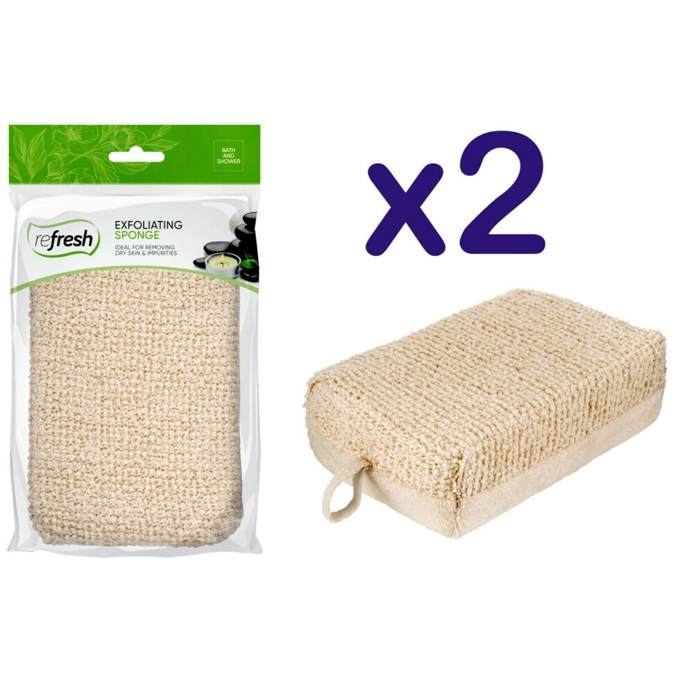 2 x Exfoliating Bath & Shower Sponge Dead Skin Remover