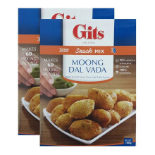 (Pack of 2) Gits Moong Dal Vada Snack Mix 500g - Makes Mildly spiced dumplings made of Moong (lentil) flour - A Traditional Indian Savory Snack makes 5 serving
