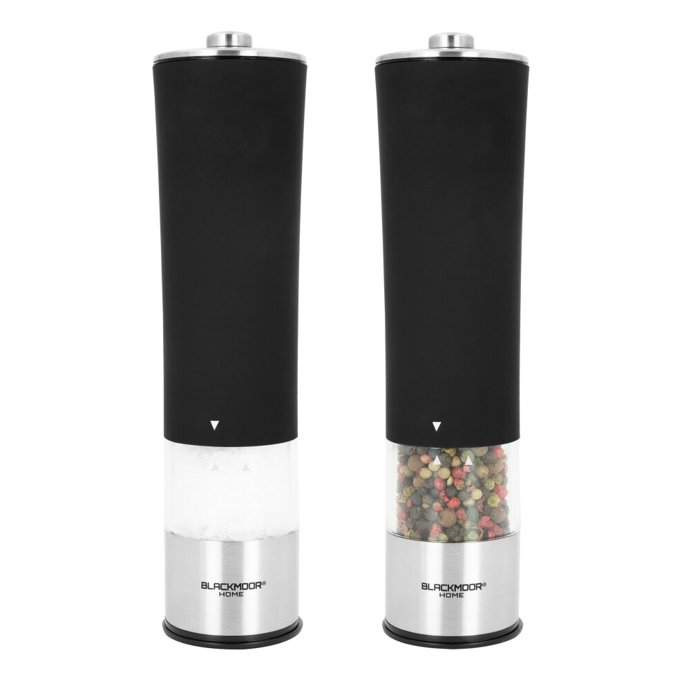 (Black) Blackmoor Electric Salt And Pepper Grinder Set