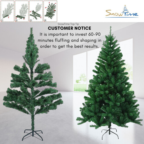 Snow Time (4ft/120cm) Christmas Tree White Deluxe w/ Storage Bag 1