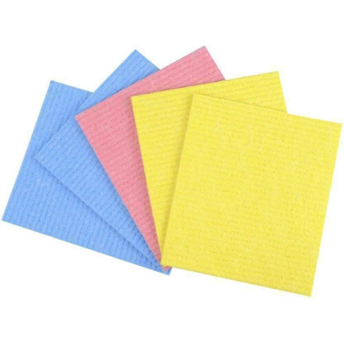 5pk Sponge Cloths Super Absorbent Cellulose Kitchen Surface Cleaning 1