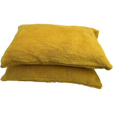(Pair of Pillowcase, Mustard) Teddy Bear Fleece Duvet Cover Quilt Bedding Set Luxury Thermal Warm Cosy & Temperature Control Soft Fluffy Quilt Cover with Matching Pillow Cases