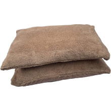 (Pair of Pillowcase, Beige/Latte) Teddy Bear Fleece Duvet Cover Quilt Bedding Set Luxury Thermal Warm Cosy & Temperature Control Soft Fluffy Quilt Cover with Matching Pillow Cases