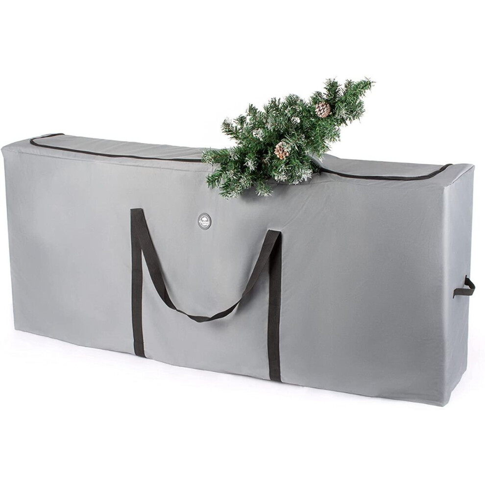 (GREY) CHRISTMAS VILLAGE Large Heavy Duty Artificial Xmas Christmas Tree Home Storage Bag Zip Sack Holder