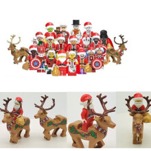 21pcs Christmas Mini Figure Superhero Designs Minifigure Reindeer Minifigure Christmas Halloween Gift