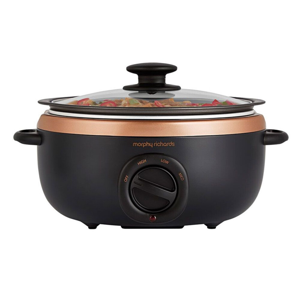 Morphy Richards Evoke Sear And Stew 460016 3.5 Litre Slow Cooker - Black / Rose Gold