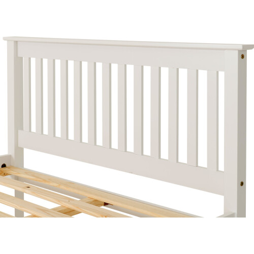 Seconique Monaco 4FT Small Double  High Foot End Bed Frame Only - White 1