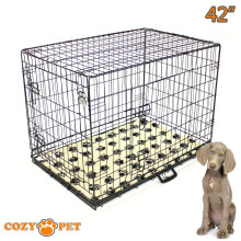 Dog Cage 42 in Black Puppy Crate Inc Vet Bed Cozy Pet Crates Folding Metal