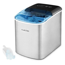 Klarstein On-The-Rocks - Ice Cube Machine, Ice Maker, 12kg/24h, 2 Cube Sizes, 6-12 min Prep Time, 2.1L Tank, Self-Cleaning Program, Shovel, Secur